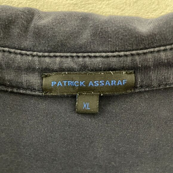 Patrick Assaraf Shirt Mens Extra Large Navy Blue Polo Pima Cotton Stretch Soft - Picture 2 of 9